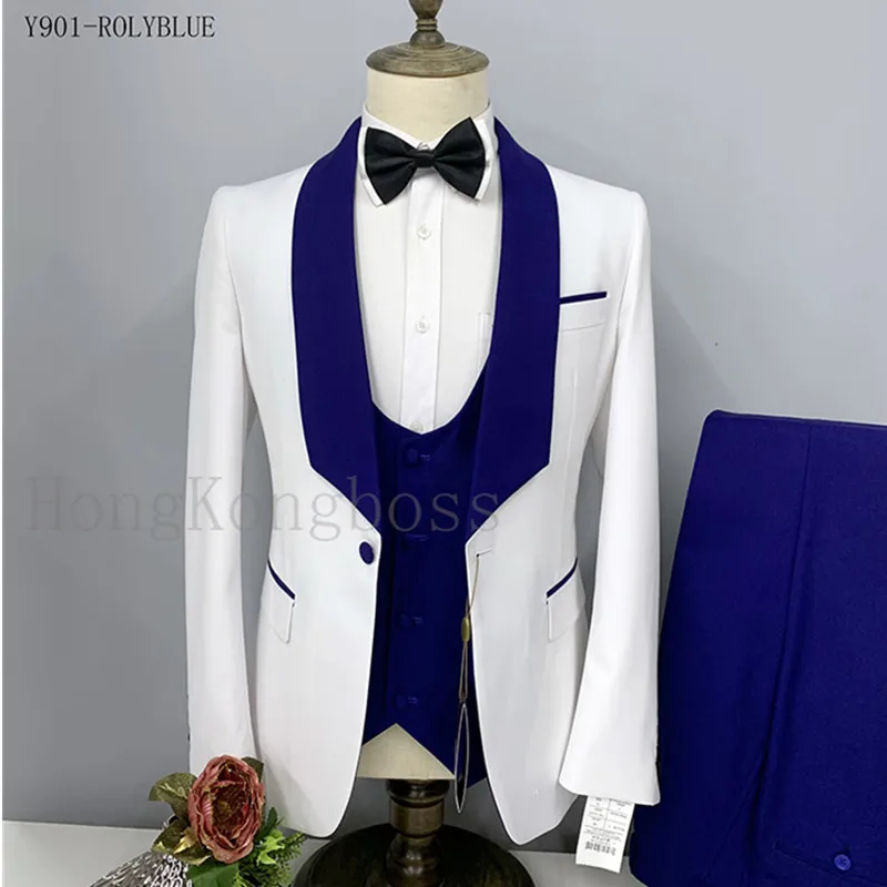 

Мужской деловой костюм из трех предметов, пиджак и брюки, жилет с большими лацканами для свадьбы, верхняя одежда для официального костюма жениха, 2023