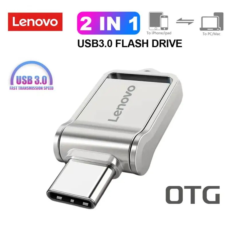 Lenovo Tipo C Chiavetta Usb Otg 2 In 1 Chiavetta Usb 3.1 Pen Drive 1Tb Pendrive Impermeabile 2 Tb Disco Di Memoria Usb Per Ps5 Ps4 Gaming