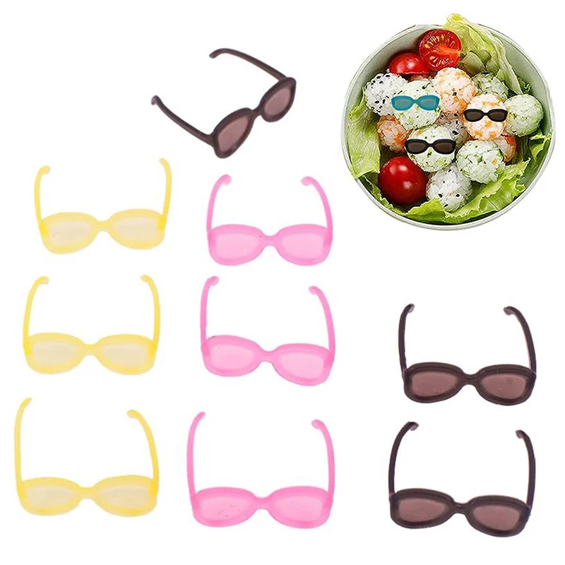 Bento Decoration Tools 4/8/16Pcs Bento Decoration Tools Lunch Bento Box Food Glasses Headwear et Sandwich Toppers Decor