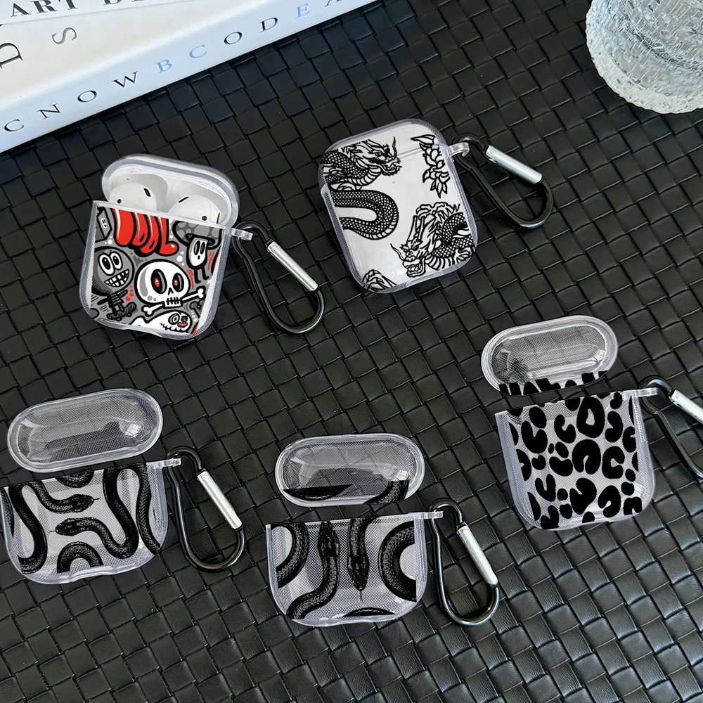 Black TPU AirPods Case with Keychain for AirPods Pro