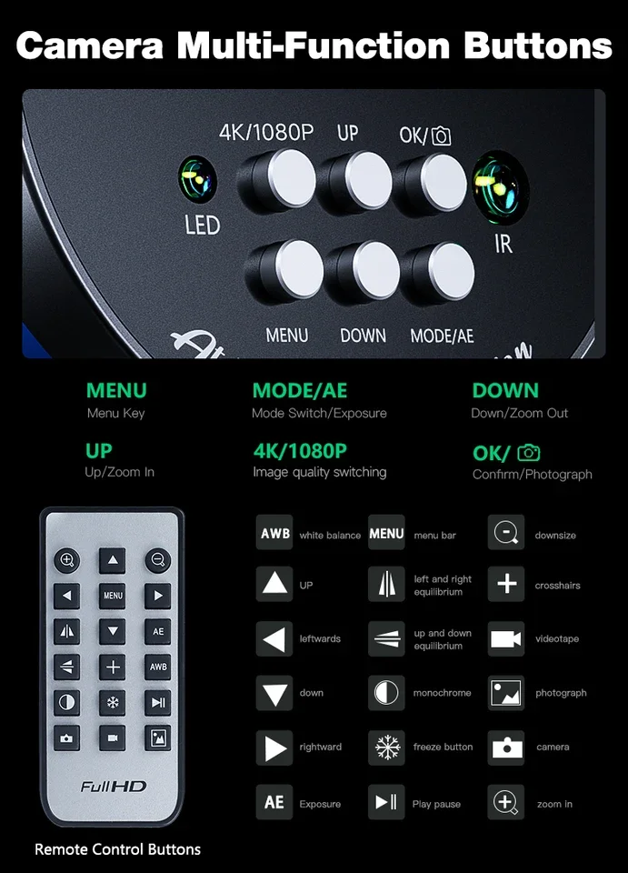 MECHANIC MOS-4K PRO 4K 울트라 HD 현미경 카메라 8.29MP IMX678 센서 타입-C 출력 C/CS 마운트 호환