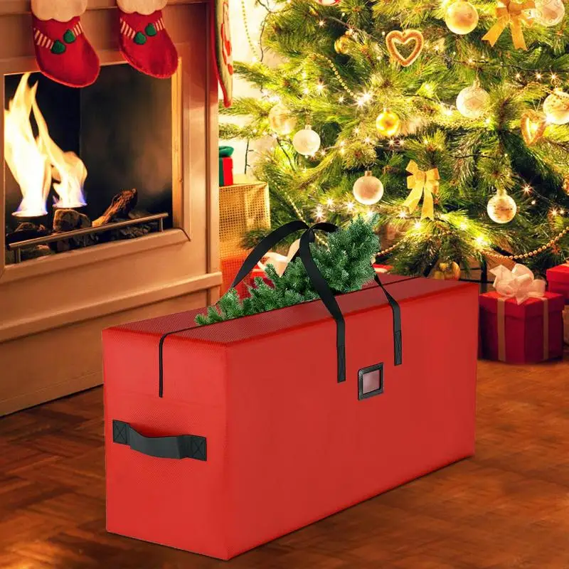 Christmas Tree Storage Bag Large Size Tree Bag Solid Handle Ornament Storage Box Dust-Proof Christmas Box Artificial christmas tree storage bag