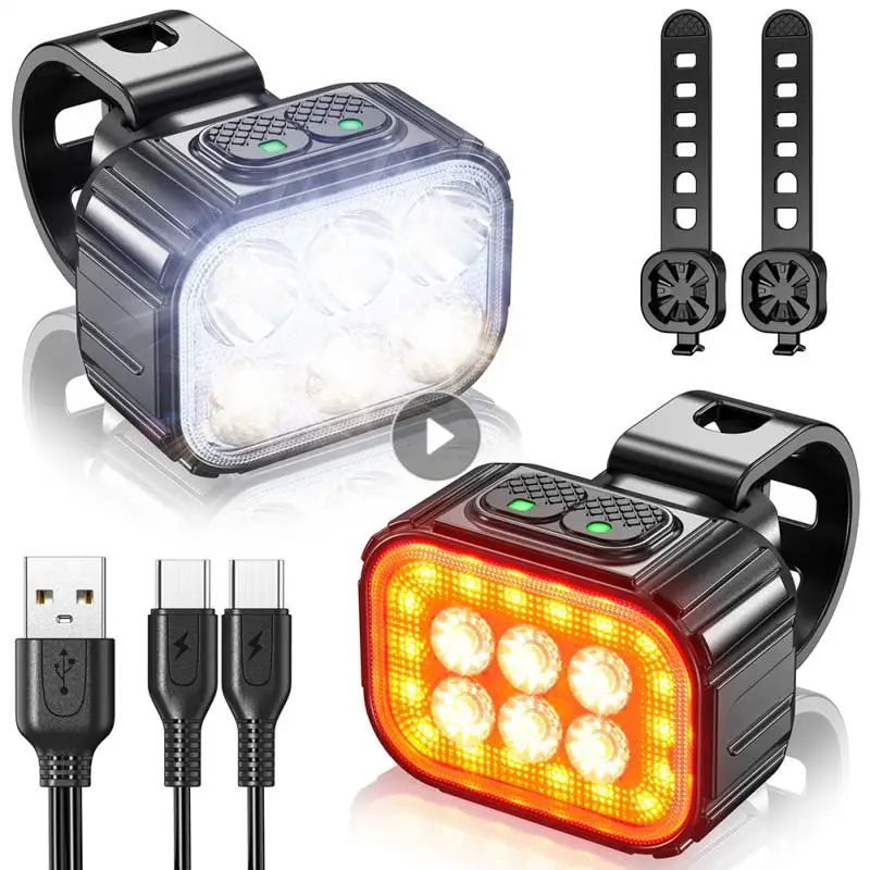 Upgraded Q6 Strobe Light Bike Light Front Lamp USB Rechargeable LED 1100mAh Bicycle Waterproof Headlight Bike Accessory led light portable flashlight