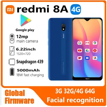 Xiaomi Redmi 8A smartphone 4G 64G firmware mondial 5000mAh 6.22 pouces Snapdargon 439 12MP 18W reconnaissance faciale téléphone utilisé 1