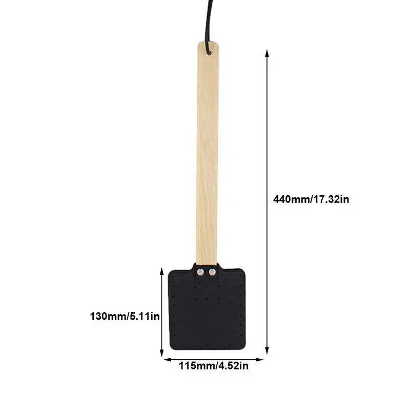 Manual Fly Swatter Sturdy Heavy Duty Leather Fly Swatters Indoor/Outdoor Wooden Handle Indoor Outdoor Rustic Swatter