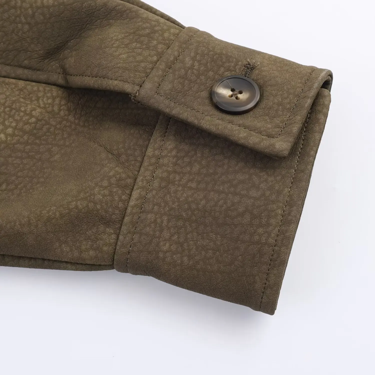 Women's Loose Removable Faux Fur Collar Suede Fabric Jacket Female With Large Pockets Autumn Winter Casual Jacket Streetwear