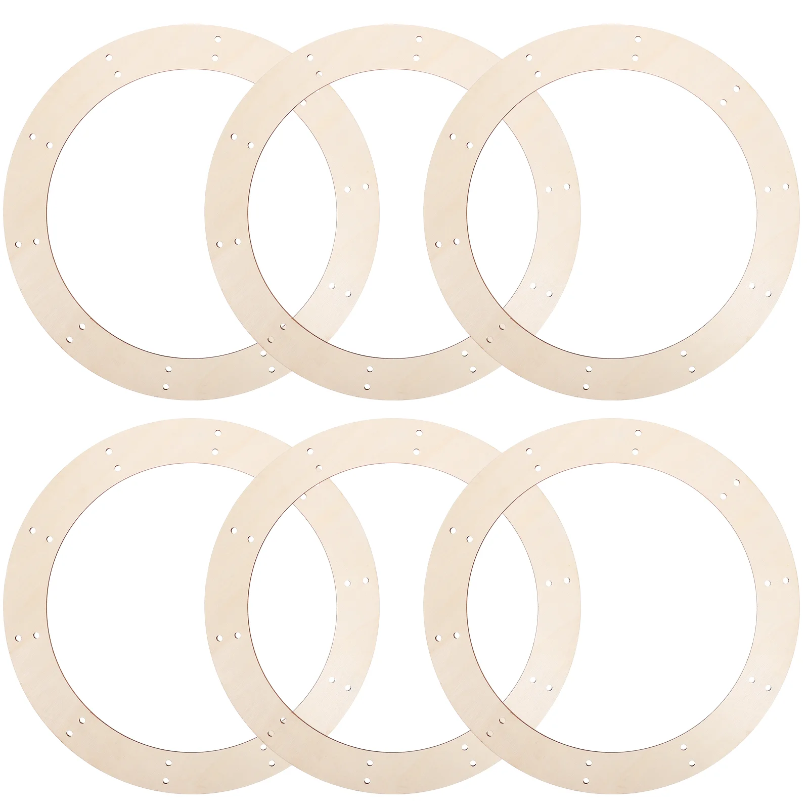 thumbnail image 1 of 6 piezas de base de marco de corona de madera para decoraciones navideñas, anillos de guirnalda floral para manualidades, decoración rústica para colgar en la pared, 1 of 5