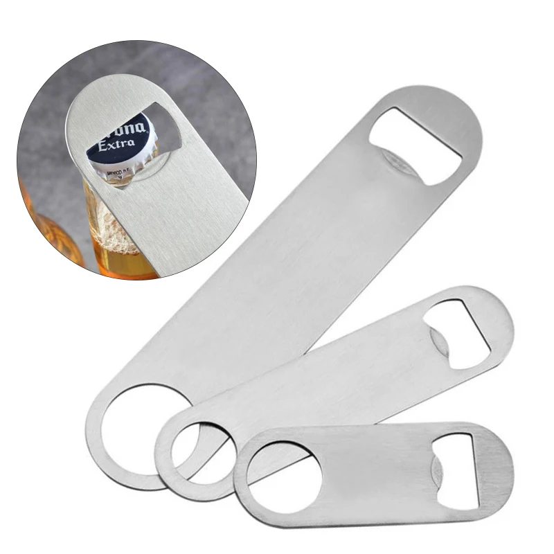 Bottle Opener 1PC Durable Beer Stainless Steel Flat Speed Bottle Cap Opener Remover Bar Blade Kitchen Tool Party Supply