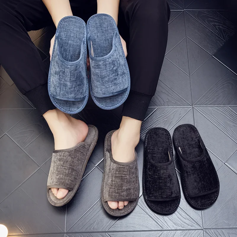 Home Linen Slippers Spring&Autumn Comfortable Open-toed Breathable Men's&Women's Bedroom Summer