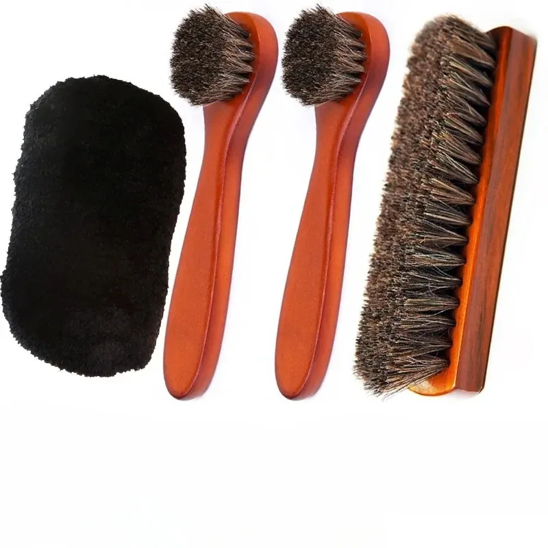 2024 Premium Shoe Brush with Horsehair Bristles Perfect for Shining Leather Shoes and Boots 4