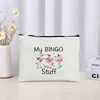 My Bingo Stuuff Flamingo Print Makeup Bag Organizer Canvas Storage Pouch Zipper Pencil Case Wallet Travel Cosmetic Toiletry Bags 3
