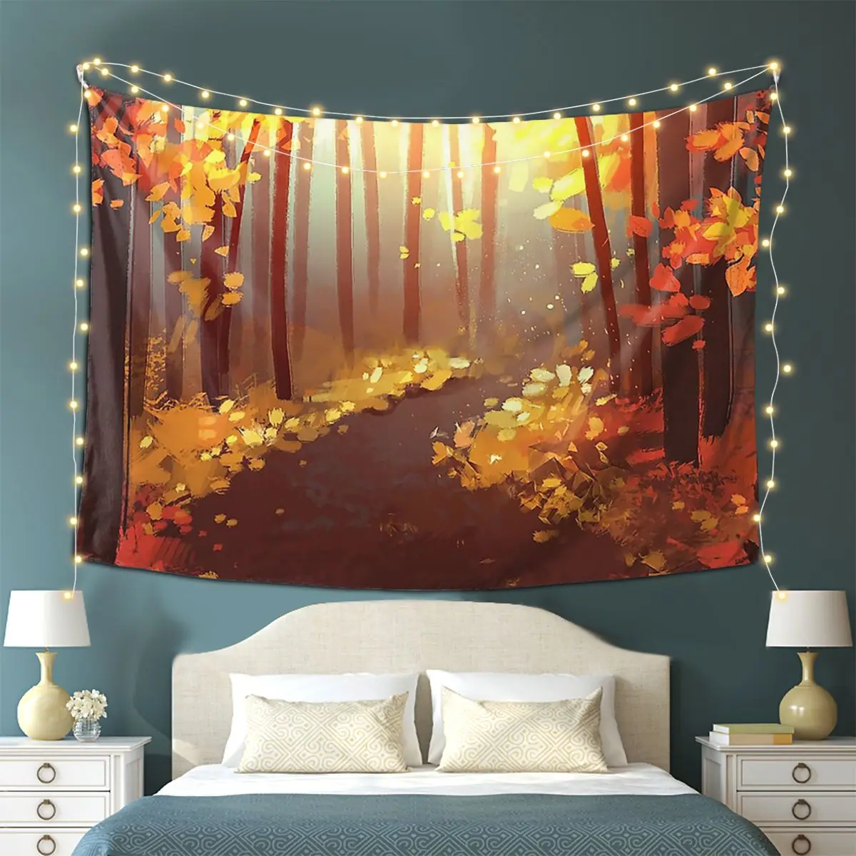 

Fire Forest Tapestry Decoration Art Aesthetic Tapestries for Living Room Bedroom Decor Home Funny Wall Cloth Wall Hanging