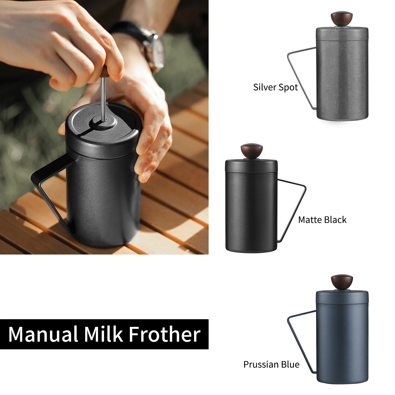 ステンレス鋼フィルター付きコーヒーメーカー,圧縮技術を備えた手動ミルク泡立て器,MHW-3BOMBER　AliExpress