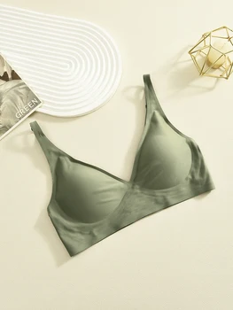 Women Latex Bra Seamless Underwear Sexy Brassieres Woman's Wireless Bras Soft Female Intimates Lingerie Plus Size Bralette S-XL 1
