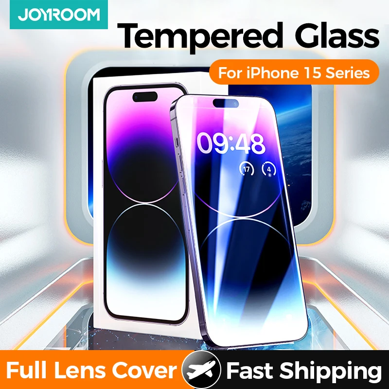 

Joyroom 9H Glass Screen Protector for iPhone 15 Pro Max Full Screen Shatterproof Tempered Glass Protection for iPhone 14 13 Pro