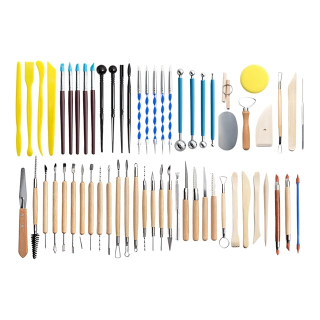 LAMPTOP 61PCS Ceramic Clay Tools Set,Polymer Clay Tools Pottery