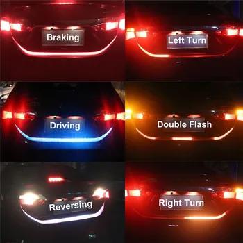 1.2m 12V RGB Flow Type LED Car Tailgate Strip Waterproof Brake Driving Turn Signal Light Car Styling 4 Colors 1