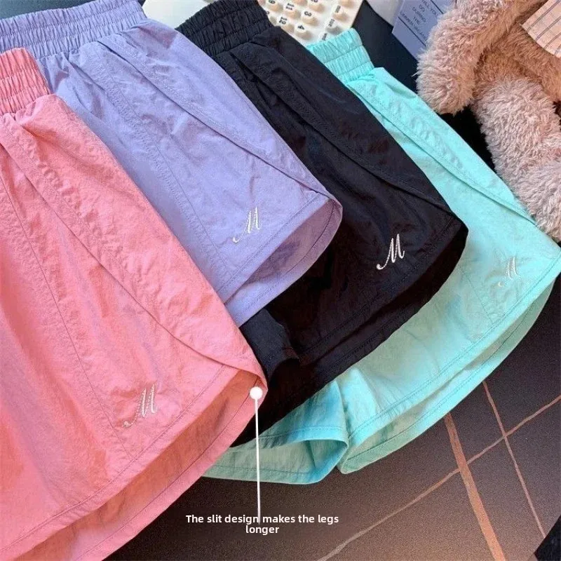 Sommer-Shorts für Kinder, lockere Shorts mit Taschen, hohe Taille, Sportshorts, dünne, lockere kurze Hosen, bequeme, lässige Mädchen-Shorts – Detail 6