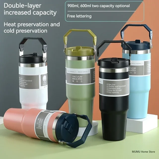 20/30oz Portable Vacuum Flask Car Insulated Cup Keep Cold and Heat Thermal Mug Sport Water Bottle Stainless Steel Thermos Bottle 2