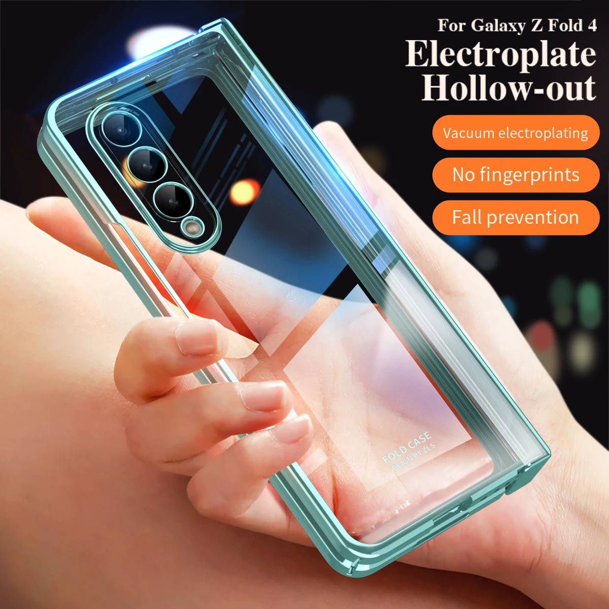 

Plating Clear Hinge Case For Samsung Galaxy Z Fold 5 4 3 2 Mechanical Shockproof Transparent 360 Full Screen Protector Cover