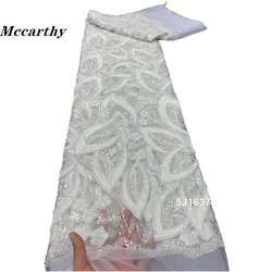 2024 Luxury Torsion Lace For Women African Velvet Embroidery Nigerian Trim Dresses Beads Crafts Sewing Clothes Fabric 5 Yards