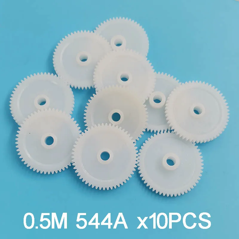 544A 0.5M 28MM Big Gear Modulus 0.5 54 Tooth 4mm Hole Plastic Gear Wheel Toy Accessories 10pcs/lot