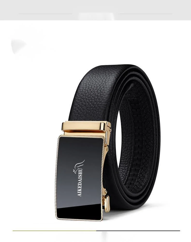 Cinto masculino de couro legítimo com fivela automática_voghion.com