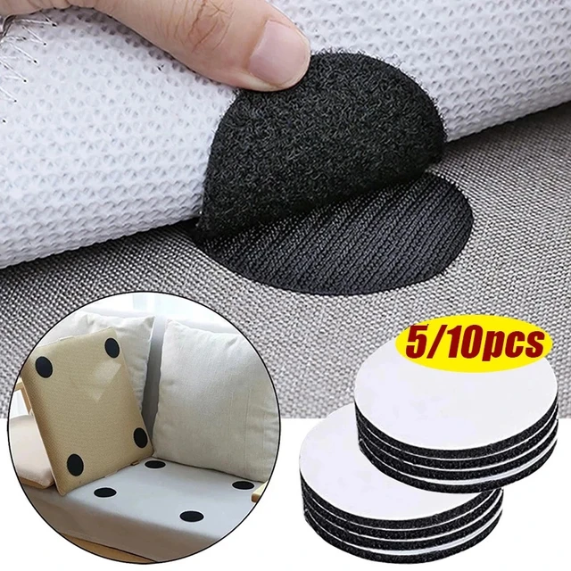 Cinta de sujeción autoadhesiva fuerte, adhesivo de doble cara, bucle de  gancho para sábanas, alfombras, suministros, 10 pares - AliExpress