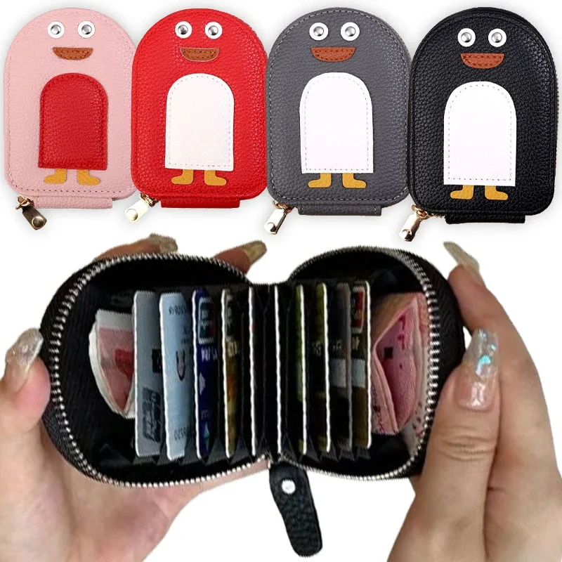 

Забавные Пингвины PU кредитные карты для женщин кошелек для монет на молнии Высокая емкость искусственная кожа для женщин девочек Новогодний подарок