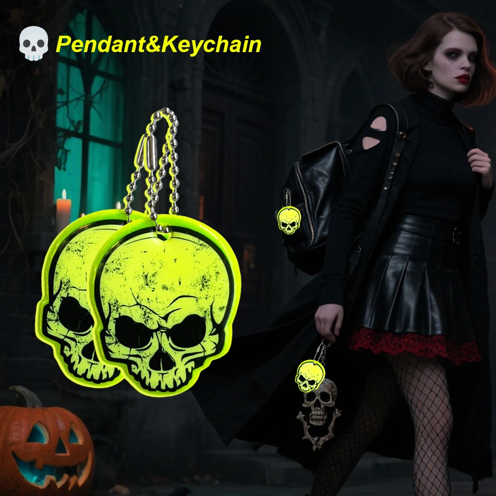 Lustiger Totenkopf-Anhänger, kreatives, modisches Nachtdekorations-Schlüsselanhänger-Rucksack-Accessoire, kleines Halloween-Geschenk