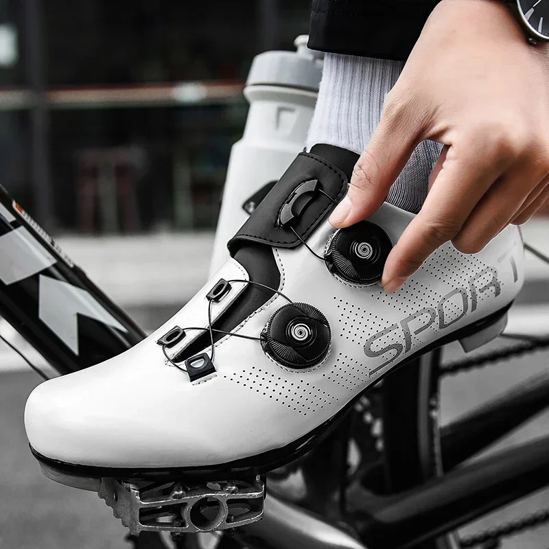 Men Women Professional Cycling Road Shoes Route Cleats Road Bike Speed Flat Sneaker Racing Bicycle Mountain Spd Biking Footwear 5