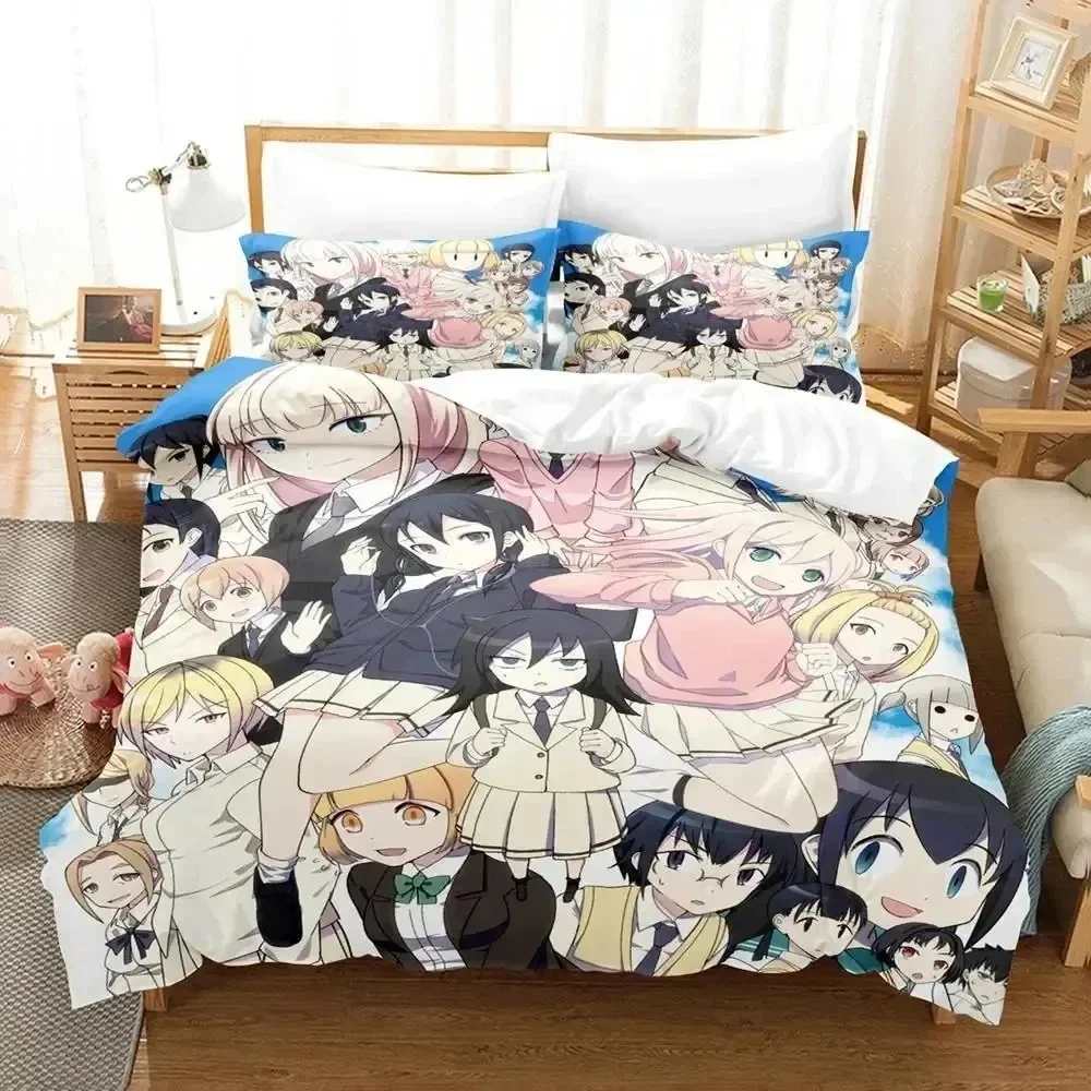 3D Print Anime Tomoko Kuroki WataMote Bedding Set Duvetcover Bed Set Quilt Cover Pillowcase Comforter king Queen Size Boys Adult