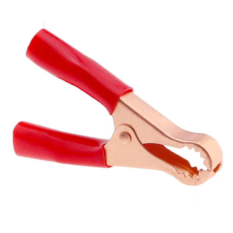 Red + Black 80mm Crocodile Car Caravan Van Battery Test Lead Clips 2Pcs 50A Alligator Clips Connector Plug Power alligator clips test clip test leads