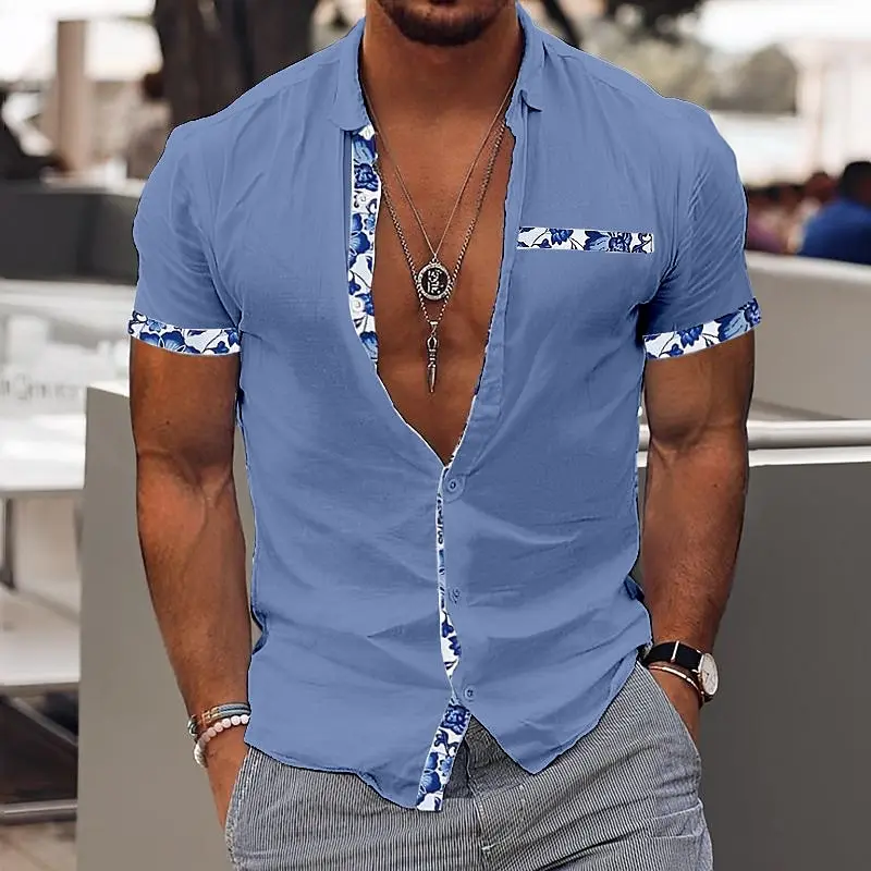 Hawaiian Shirt Men's Hawaiian Short Sleeved Shirt