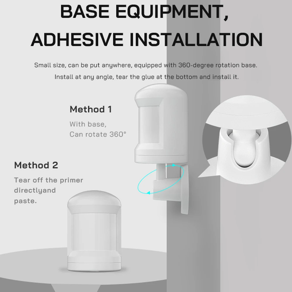 

PIR Body Motion Sensor 220V PIR Sensor Alarm Human Body Detection for Alexa Google Home Smart Life With Foot Stand