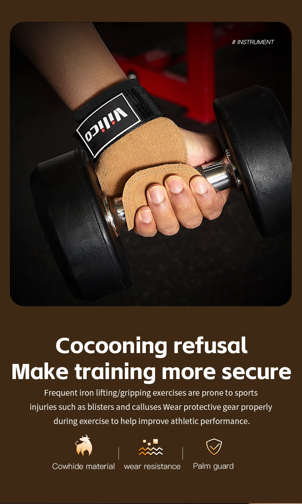 2Pcs Gym Gloves Fitness Hand Palm Protection Equipment Anti Slip Wear-resistant Wrist Protection Hard Pull Grip Strength Gloves