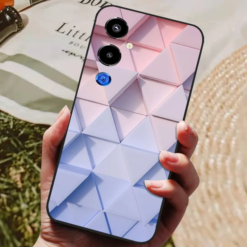 Cool Painted Silicone TPU Soft Cover - Black Protective Phone Shell