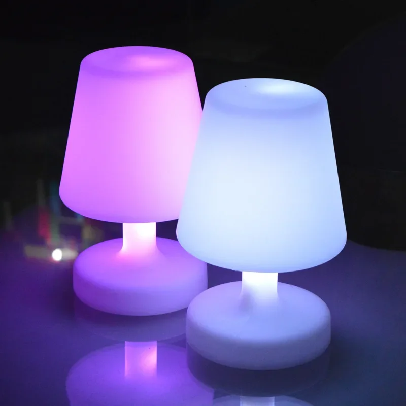 크리에이티브 충전 책상 램프 리모컨 RGB 컬러 야간 조명, 바 및 레스토랑 거실 버섯 장식 조명