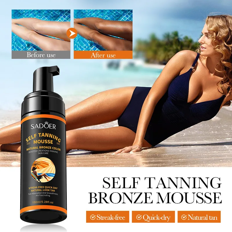 Tanning Cream Fake Tan Sunless Brown Body Boosting Bronzing Skin Shine Protect Sunbathing Moisturiser Natural Self Tanner Mousse