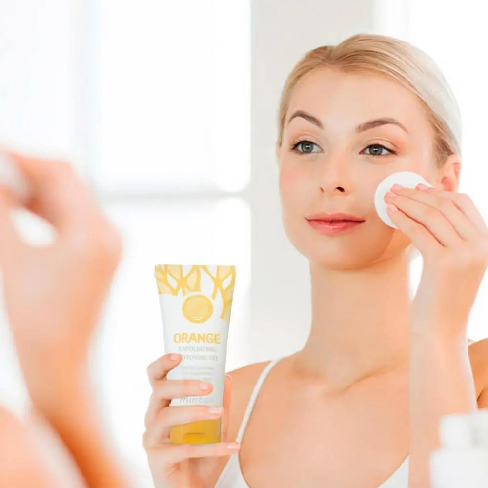 Orange Exfoliating Gel Scrub Cream Shrink Pores Orange Body Scrub Brightening Body Exfoliator For Women Skin Whitening Peeling_voghion.com