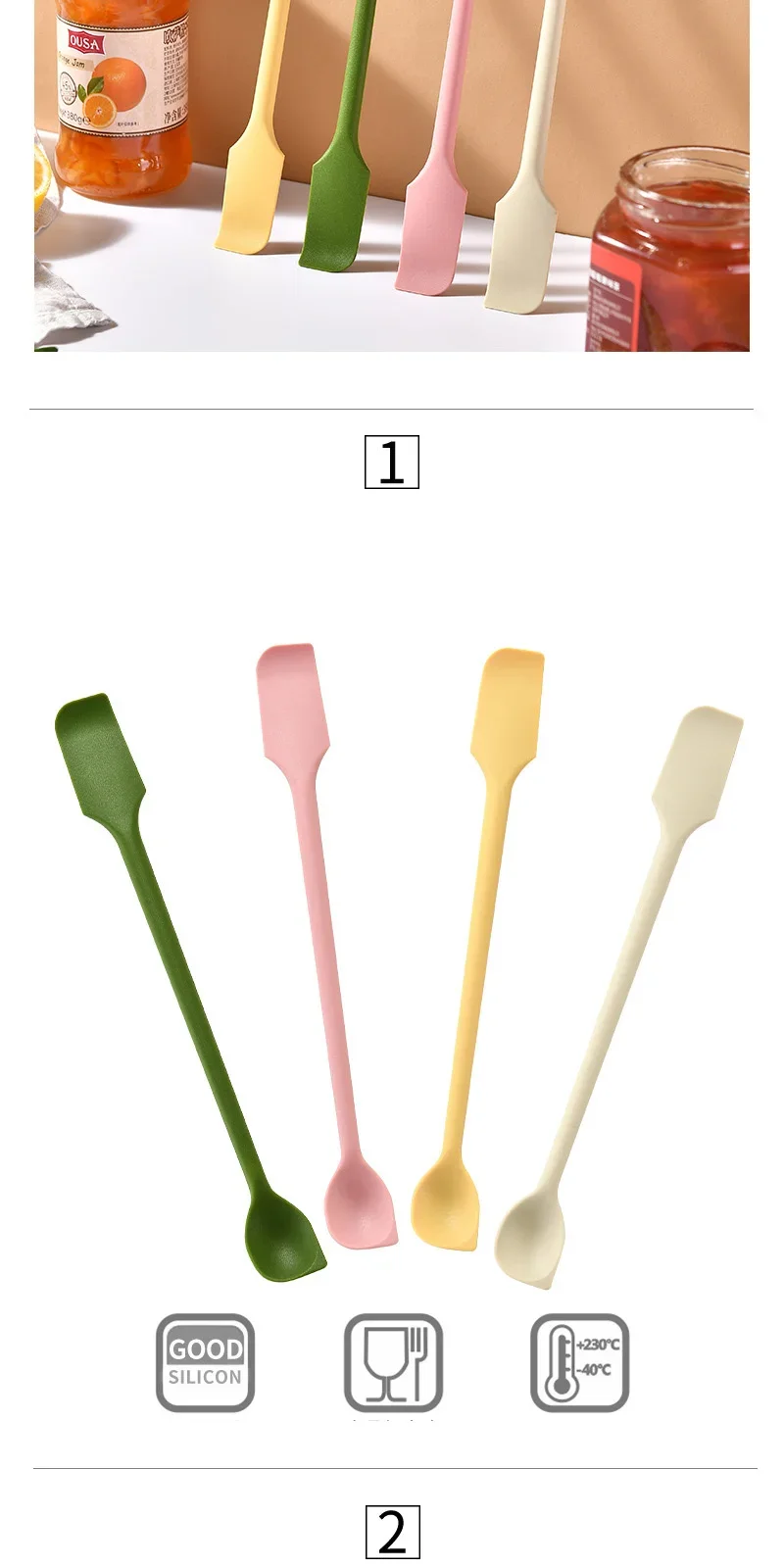 Description Picture 3 of itemSilicone Spatula Set Double-Headed Scraper Cosmetic Jam Cream Deep Bottle Mini Spatula Lengthened Small Tip Spa Makeup Tool