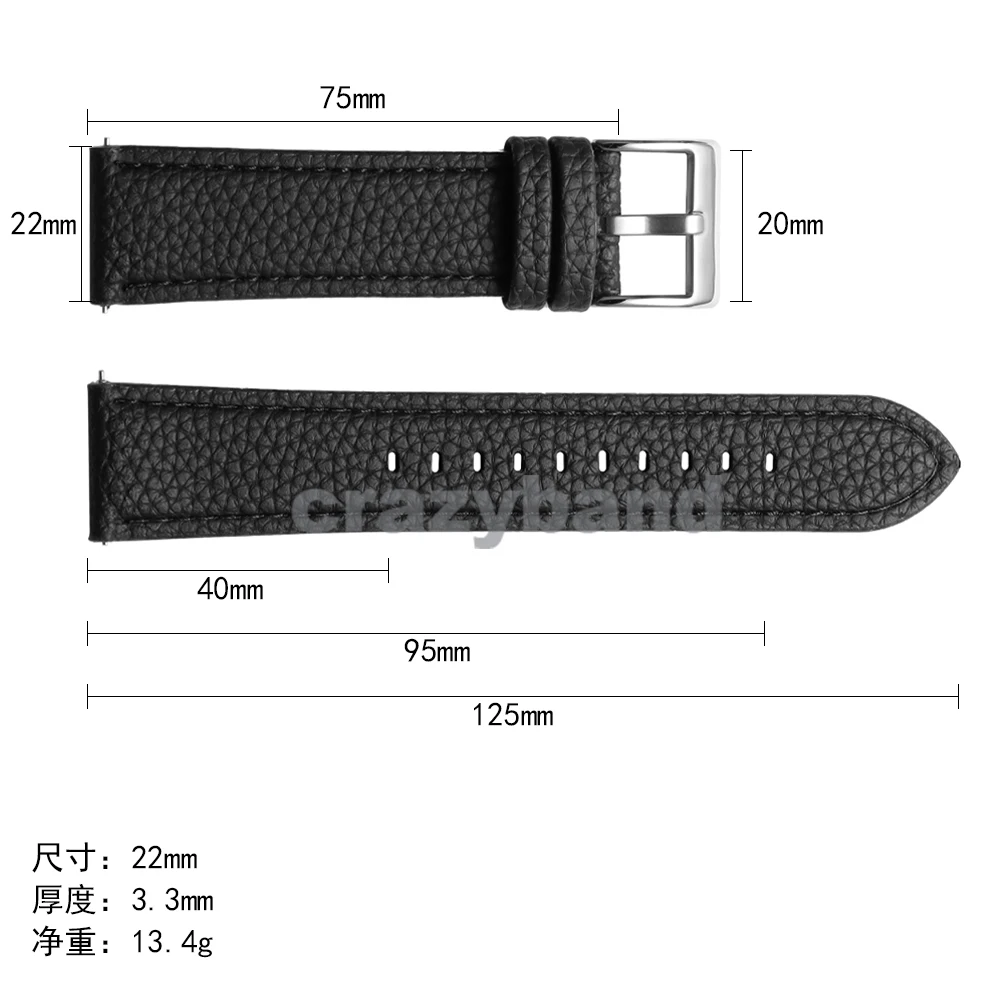 Lychee Pattern Leather Business Band