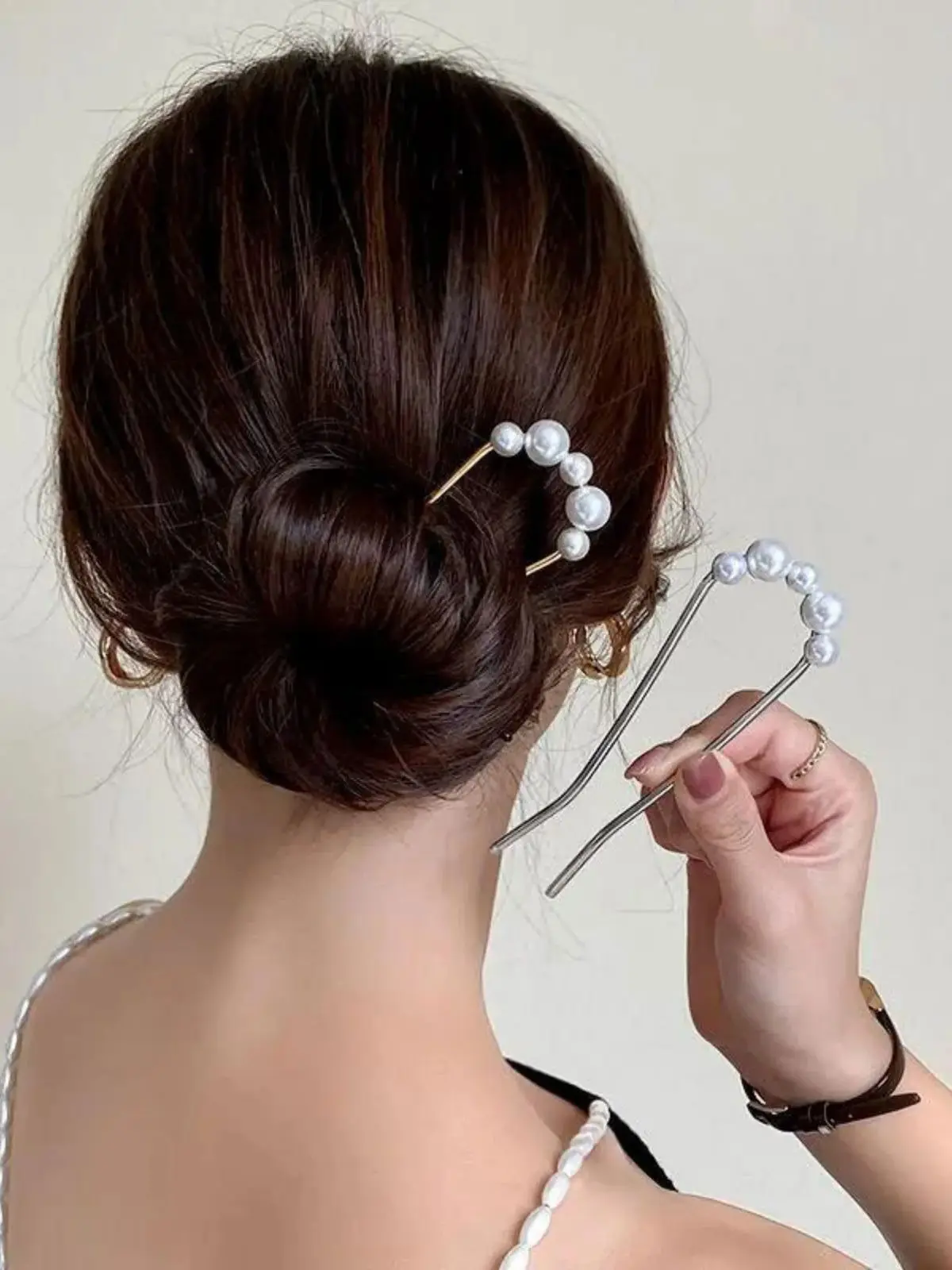 1PC U-förmige Haarnadel, Brötchen-Styling-Magie-Tool, (Brötchen) zur Befestigung der Styling-Haarnadel, Haarschmuck für den Kopf, alter Stil – Detail 5