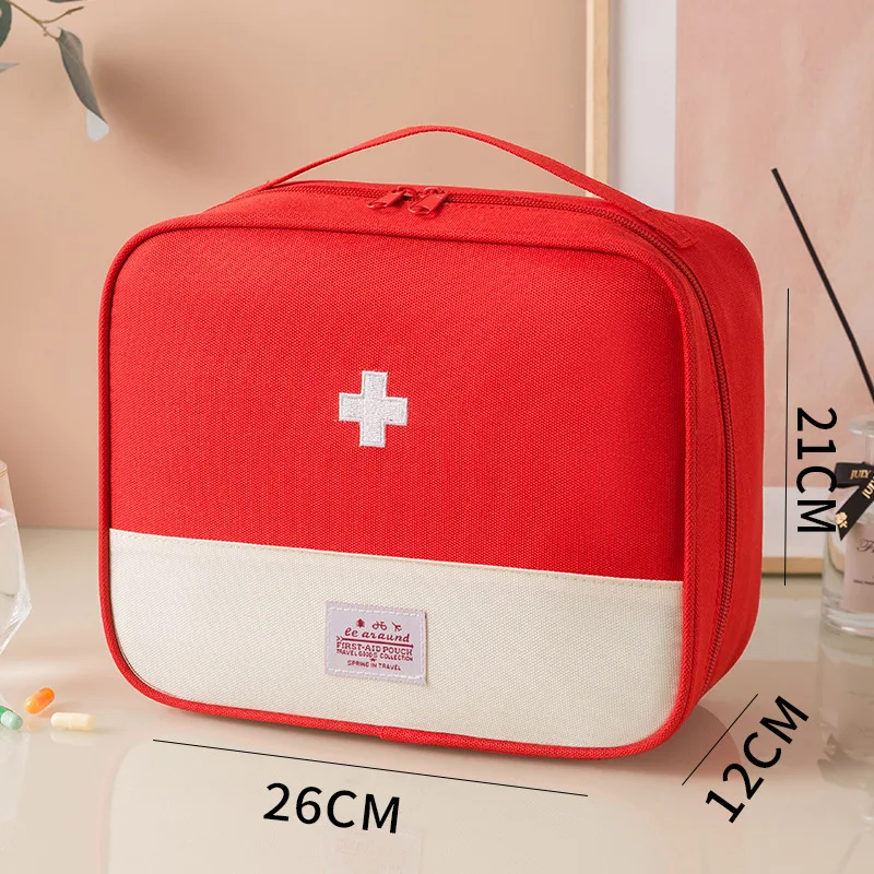 Portable Mini First Aid Kit Bag - Travel Medical Storage Pouch in Macaron Colors