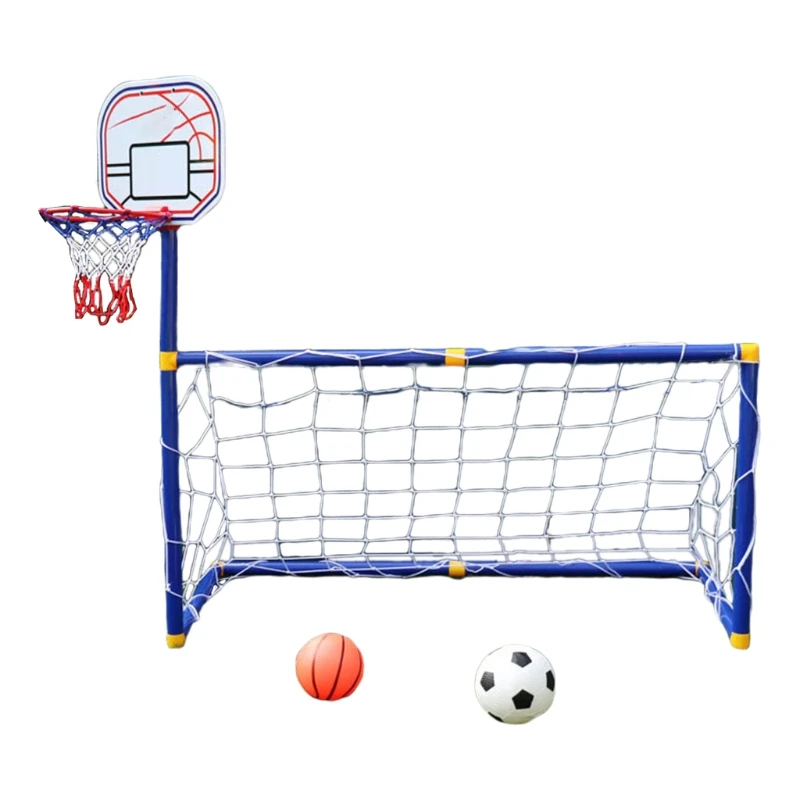 Children's Outdoor Sports Football Goal, Two-in-1 Suit, Basketball Stand, Portable Football goal, Plastic Toy