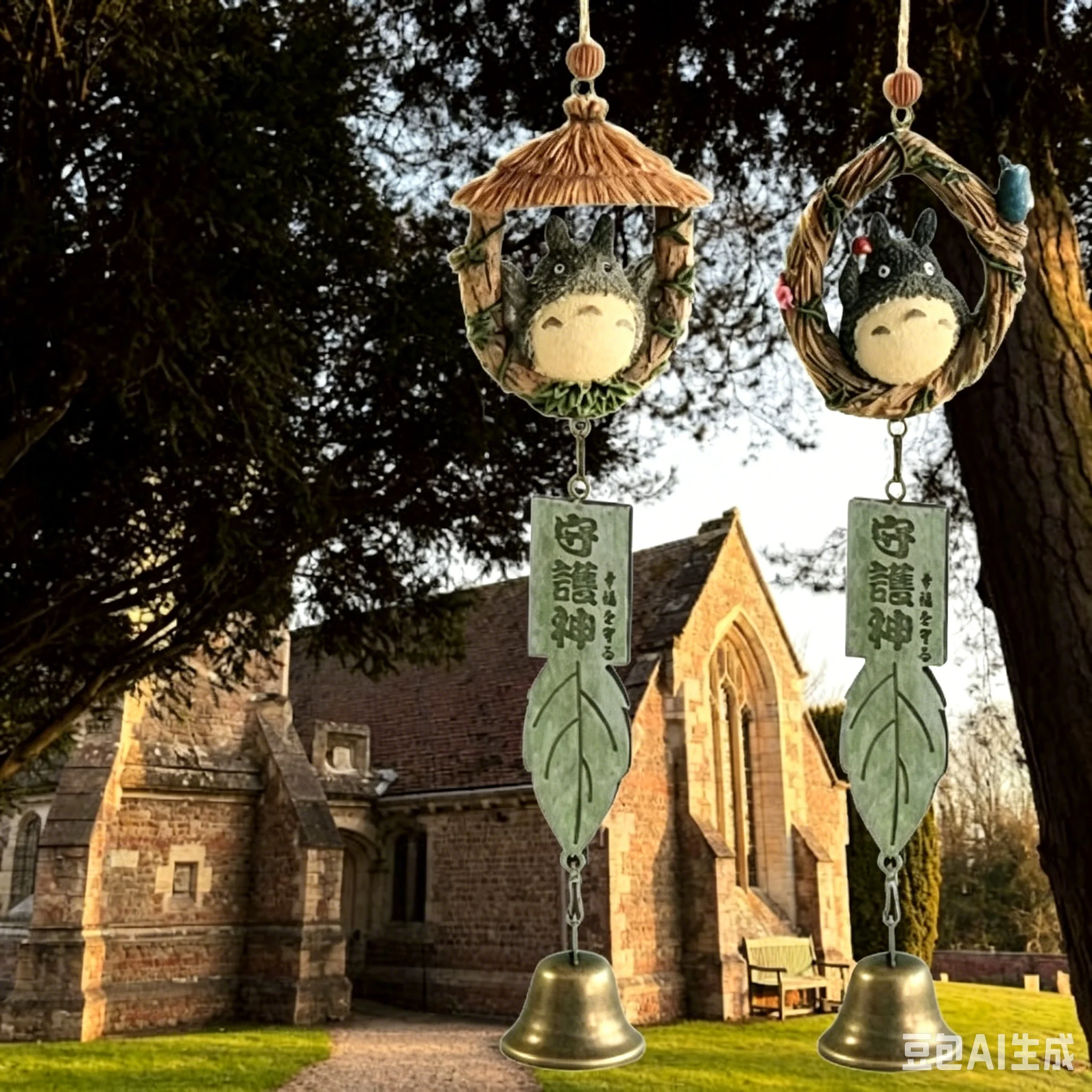 Resin Totoro Wind Chime Ornaments - Charming DIY Craft Gifts for Home and Garden Decor