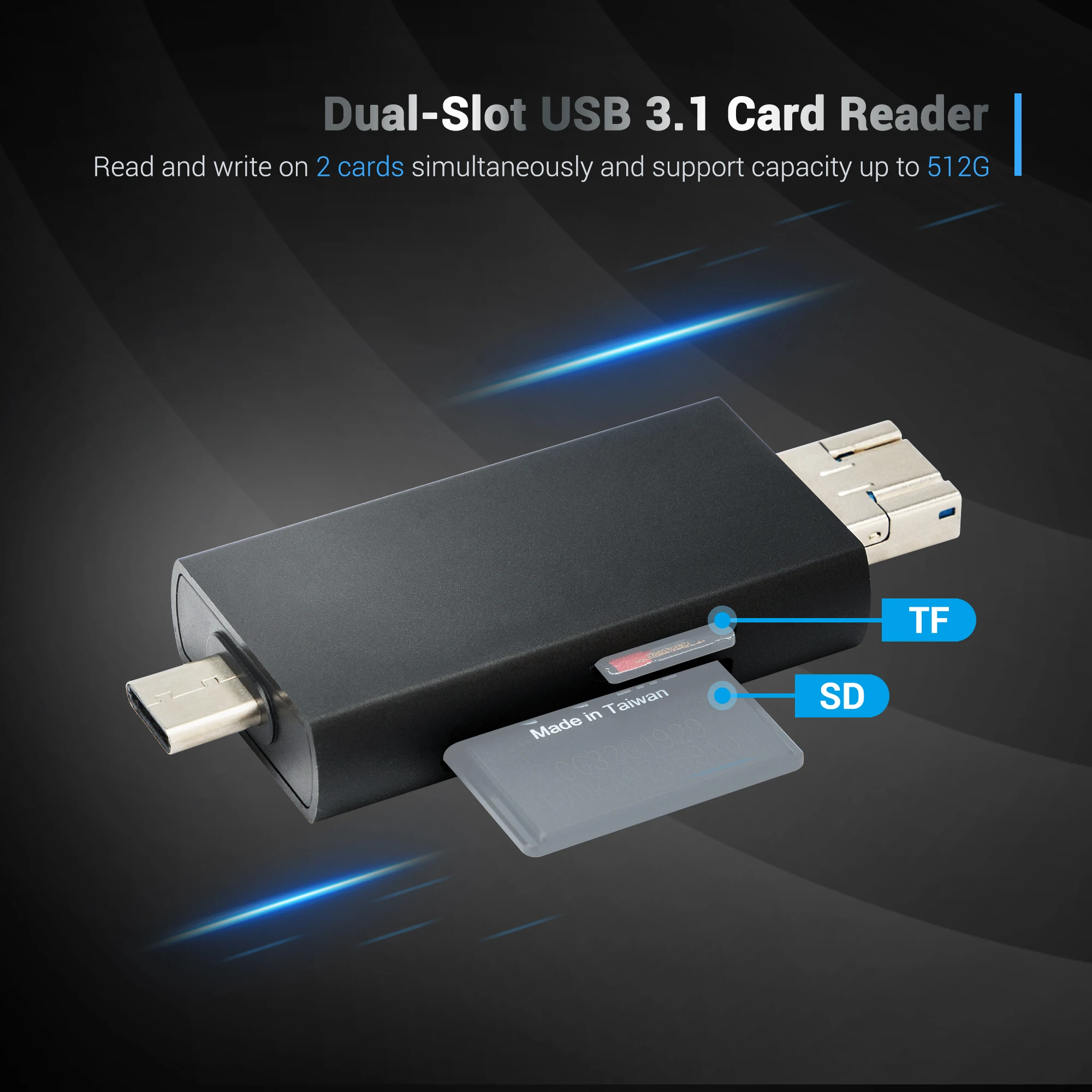 Jjc-uhs-ii Leitor de Cartão Msd sd Usb 3.1 Micro Usb 2.0 tipo c Usb 3.1 para sd Adaptador Micro sd para Câmera pc Laptop Telefone Pad Otg - Imagem 3