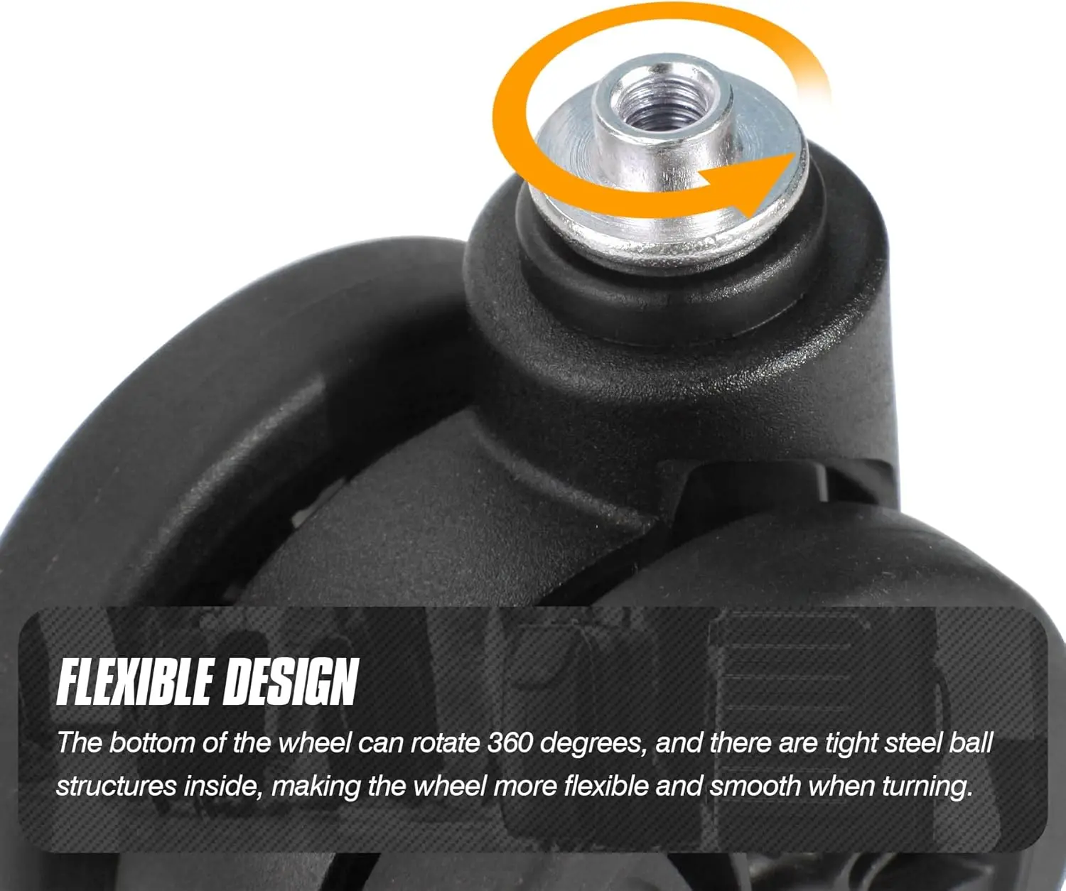 2Pcs Luggage Replacement Wheels with Brakes 55mm Wear Resistant Suitcase Replacement Wheels with Bearings Replacement Wheels