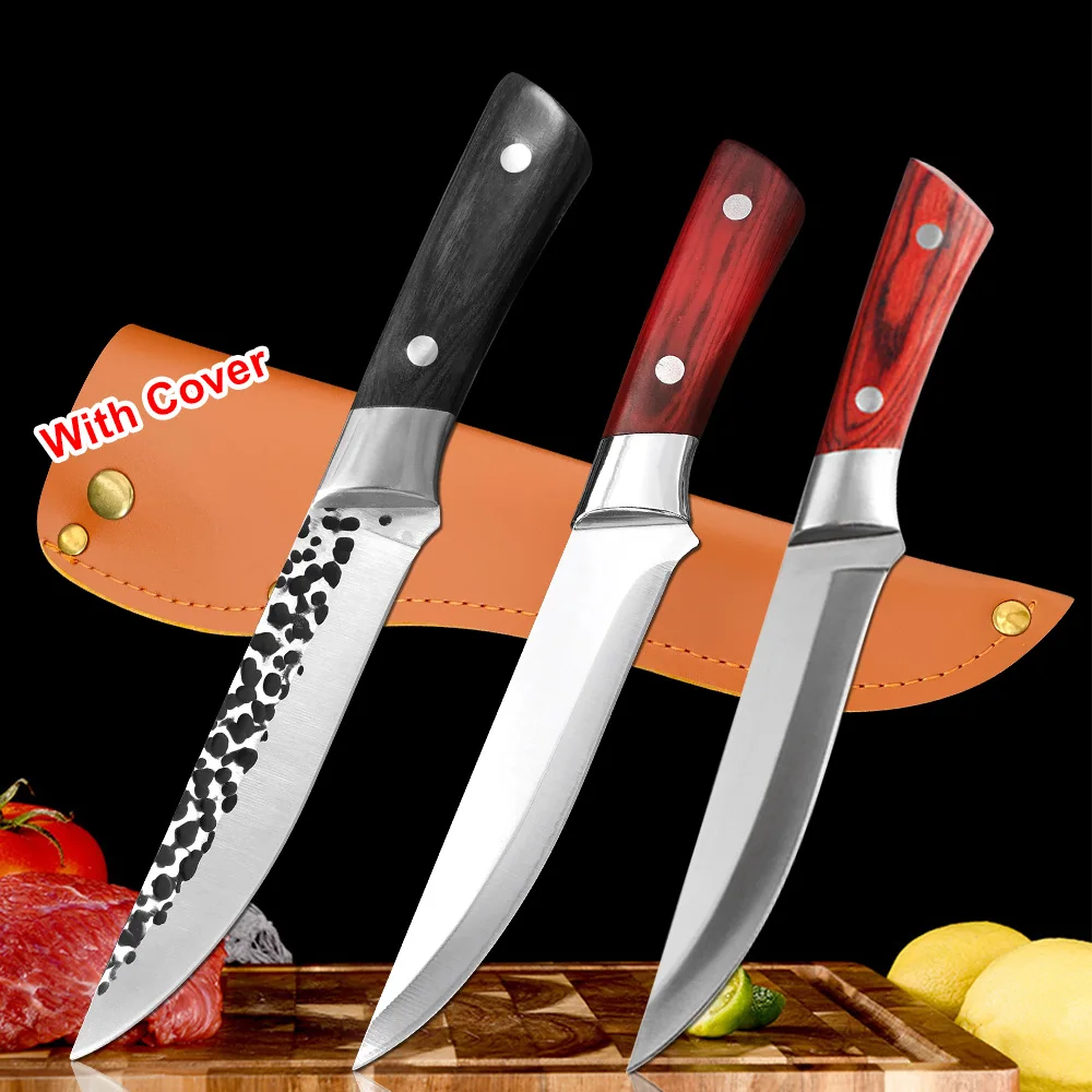 

Professional Forged Boning Chef Knife Stainless Steel Kitchen Meat Cleaver Slicing Cutter Cooking Tools Gift