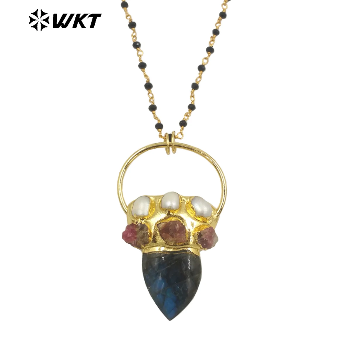 

WT-N1422 WKT 2023 Trendy Style Labradorite Necklace Gift Elegant Gold Plated Good Quality New Design Women Classic